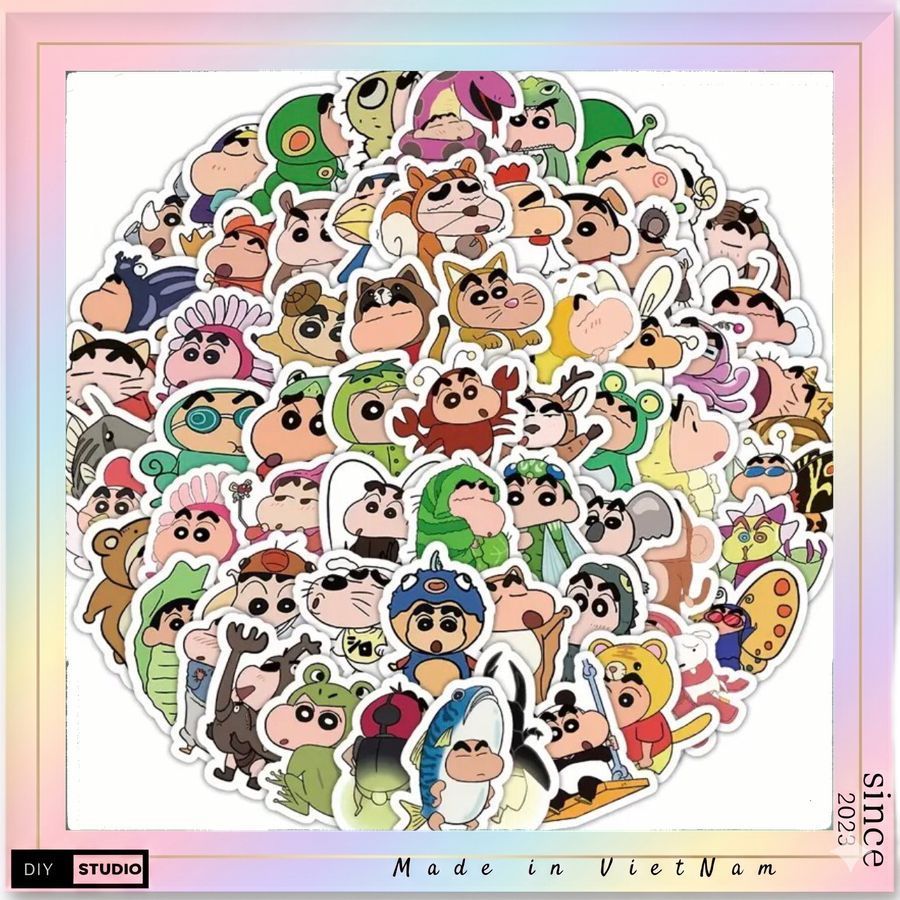 100 sticker Shin cậu bé bút chì anime dễ thương phim hoạt hình shin chống nước tốt trang trí đồ chơi hoặc cho bé chơi