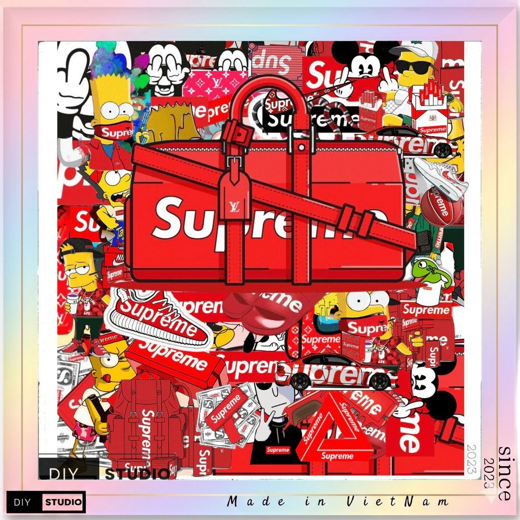 100 Sticker supreme thời trang siêu đẹp chống nước cực tốt
