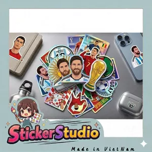 Set 100 Sticker Chủ đề bóng đá Chống Nước Dán Laptop Vali Mũ Bảo Hiểm Sổ Tay