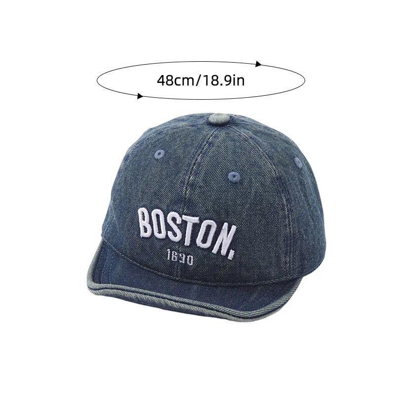 Mũ Bóng Chày Thêu Denim Đạt Đỉnh Mũ Cho Trẻ Sơ Sinh Bé Trai Bé Gái Ngoài Trời Trẻ Em Mũ Chống Nắng