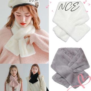 Khăn quàng cổ lông thỏ giả sang trọng màu trơn dành cho nữ
