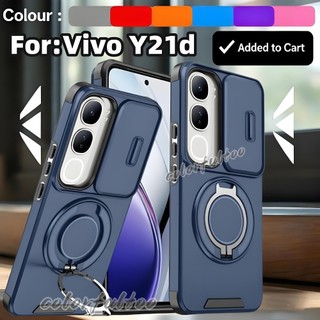 Vivo Y21d Vòng Từ Tính Giá Đỡ Ô Tô Dành Cho Vivo Y21d Y 21d Y31 Y 31 Vivo21d 4G 5G 2025 Armor Vỏ Chống Sốc Trượt Cửa Sổ Camera Bảo Vệ PC Cứng Ốp điện thoại Vỏ