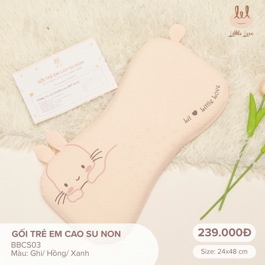 Gối ngủ cao su non thoáng khí, siêu mềm cho bé LiL Little Love BBCS01