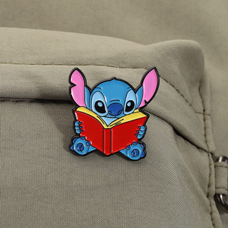 Lilo Stitch Sách Đọc & Huy Hiệu Kim Loại Dễ Thương, Phù Hợp Làm Quà Tặng Cho Bạn Bè