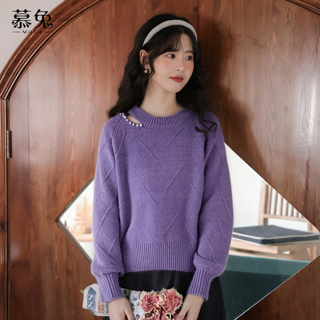 Mutu Áo Len Chui Đầu Công Nghiệp Nặng Đính Hạt, Phong Cách Mới Sang Trọng cho Mùa Đông
