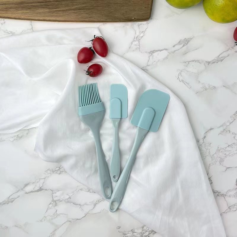 M5 Bộ dụng cụ làm bánh 3 món silicon gồm chổi cọ quét dầu ăn,spatula trộn bột,phới dẹt silicone đánh