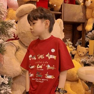 [DOU DOU KID] AP58,59,63 Áo Thun Noel Trẻ Em Chất Vải Hữu Cơ Cao Cấp Cho Bé 12-45kg Họa Tiết Đáng Yêu