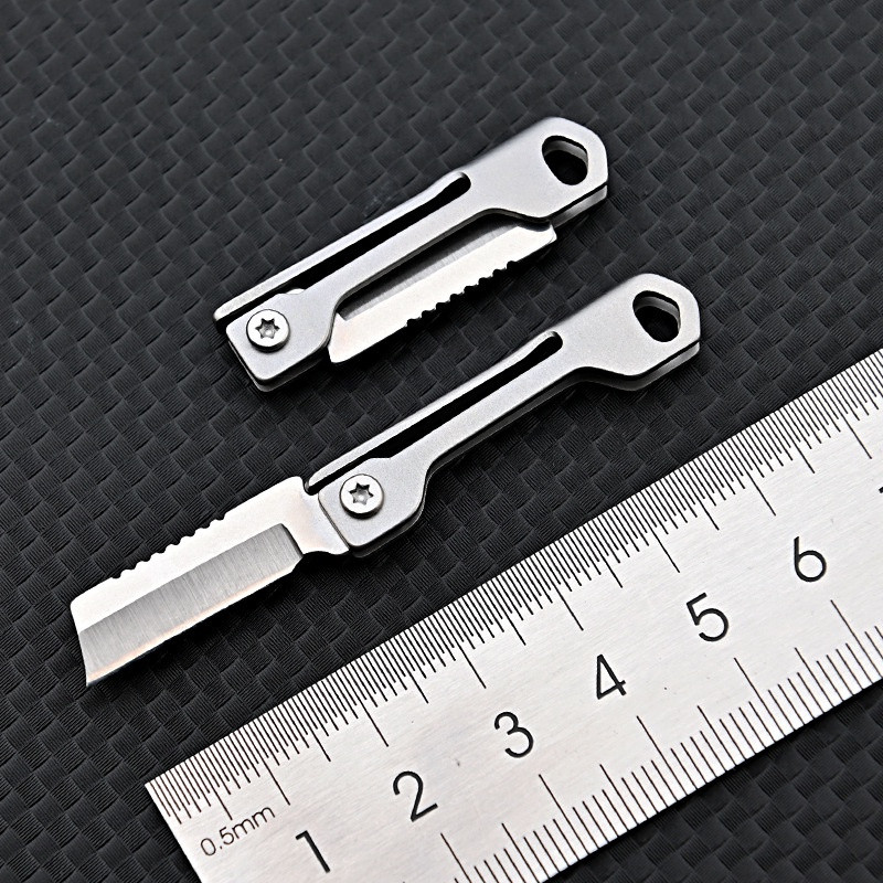 Dao mở thùng mini móc khóa, phụ kiện EDC thực dụng，Dao Rọc Giấy，Mini / Gấp Gọn，Bằng Thép Không Gỉ，Tiện Dụng