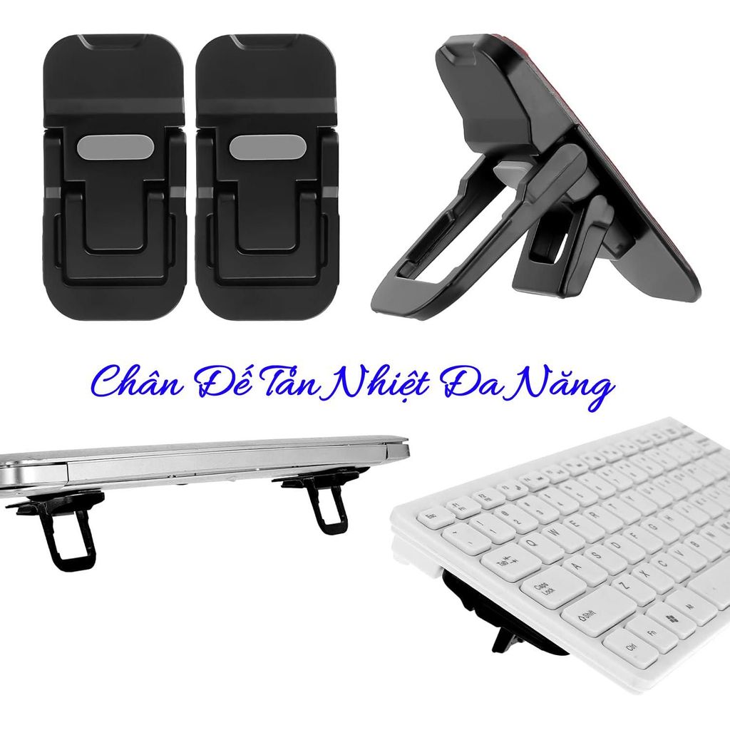[ Bộ 2 Chiếc ] Chân Đế Tản Nhiệt Cho Laptop Có Thể Nâng Gập 2 Nấc Điều Chỉnh, Phù Hợp Cho Bàn Phím, Máy Tính
