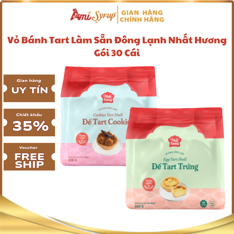 Vỏ Bánh Tart Làm Sẵn Đông Lạnh Nhất Hương Gói 30 Cái Đã Chuẩn Bị Sẵn, Vỏ Bánh Mềm Thơm Ngon Tiện Lợi