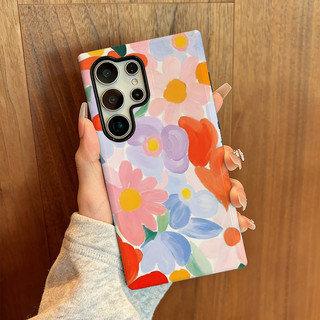 Graffiti với họa tiết hoa tươi sáng Vỏ chống sốc S26Ultra có thể so sánh với Samsung S26 S23 S24 Ultra S24FE 25FE S25eDge Vỏ chống sốc S25 Plus S25ultra A55 a56 A36