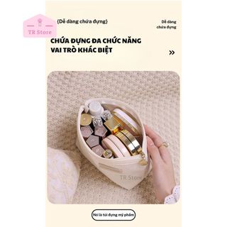 Túi Mỹ Phẩm Nhung Tăm Phong Cách Hàn Quốc - Mềm Mại, Cỡ Lớn Đa Năng