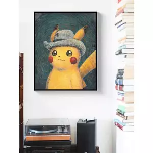 Bảo tàng Pokemon Pikachu Van Gogh Phim hoạt hình Trang trí Poster Quà tặng, Thích hợp để trang trí trong phòng ngủ, phòng khách, phòng ăn, phòng trẻ em và cảnh sinh nhật