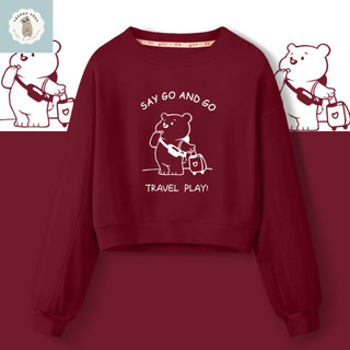 Áo nỉ dài tay cổ tròn mỏng, dễ thương, đơn giản, thoải mái và đa năng dành cho bé gái, in họa tiết dễ thương.
