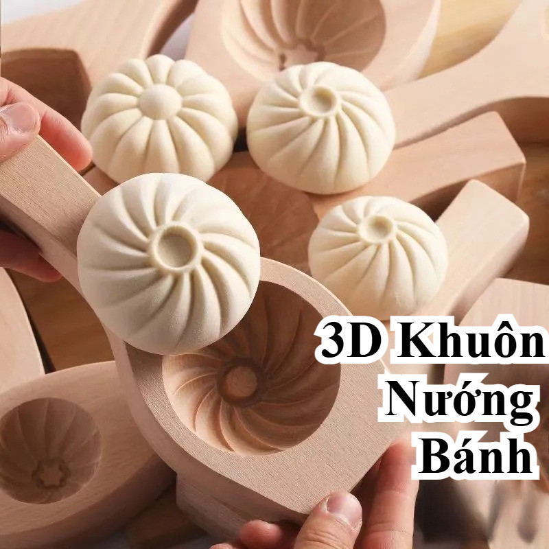Công cụ Bun nhồi bông hấp,Phiên bản làm sâu, gỗ tự nhiên chắc chắn, dụng cụ nhà bếp, dễ làm sạch, thiết kế chống dính