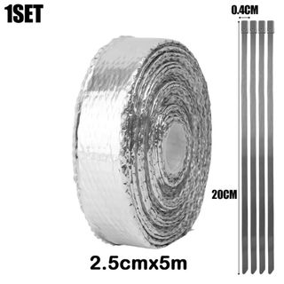 Băng quấn nhiệt ống xả chịu nhiệt sợi thủy tinh, băng keo nhôm 5M cho ô tô, xe máy, xe tải