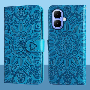 Ví da từ tính Flip Case cho Infinix Smart 10 X6725 Vỏ điện thoại hoa hướng dương dập nổi