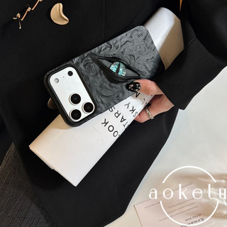 Ốp điện thoại mắt quỷ xếp li mờ cá tính cho iPhone 17 Promax, 16pro cao cấp dành cho nam và nữ, 15plus thời trang sang trọng 14 / 13, 12pro mát mẻ, ốp mềm sáng tạo