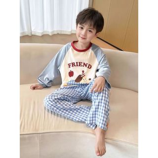 (6m-15Yrs) Trẻ Em Internet Bộ Đồ Ngủ Nổi Tiếng In Hình Hoạt Hình Dài Tay Quần Áo Mùa Thu Loungewear Bé Trai Bé Gái Quần Áo Nhà