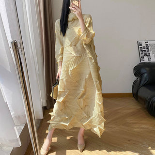 Đầm xẻ ly Miyake kim cương, size lớn, phù hợp thời trang hiện đại