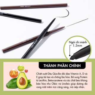 Bút kẻ mắt 2 in 1 Baby Bright Tiny & Slim Liner 0.1g