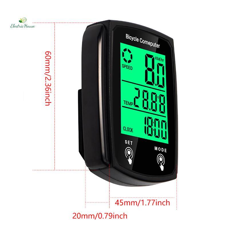 [Nhà Điện] Đồng Hồ Tốc Độ Và Đồng Hồ Đo Tốc Độ Xe Đạp Có Dây Chống Thấm Nước Xe Đạp Máy Tính Có Màn Hình LCD Đồng Hồ Tốc Độ Chống Thấm Nước Cho Xe Đạp-Đỏ Lớn