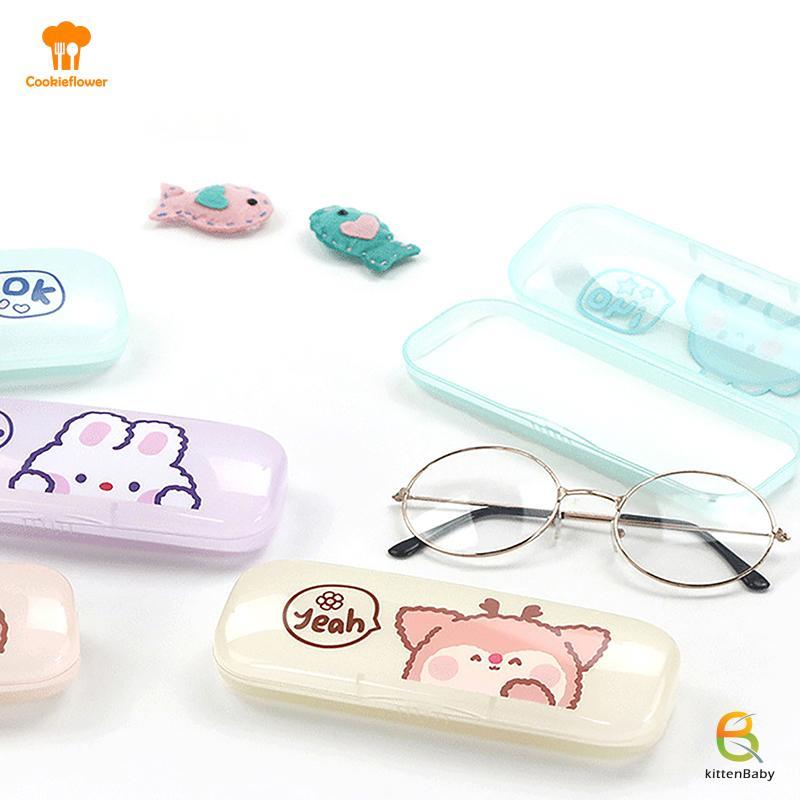 Hộp đựng kính trong suốt lớn bằng nhựa PVC mờ, thiết kế động vật dễ thương, phù hợp cho học sinh