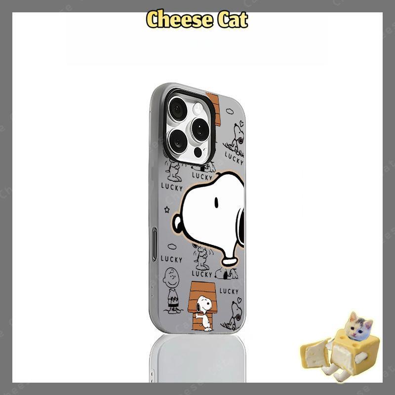 Màu trắng may mắn Chó Vỏ điện thoại dành cho iPhone 17 16 15 14 13 12 11 Pro Max XR Xs Max Vỏ iPhone màu trắng