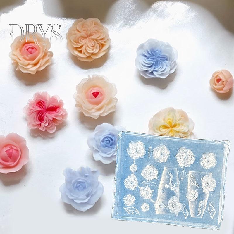 Khuôn silicon 3D trái cây hoa ngọt cánh hoa cổ tích, mẫu DIY trang trí nghệ thuật móng tay quyến rũ