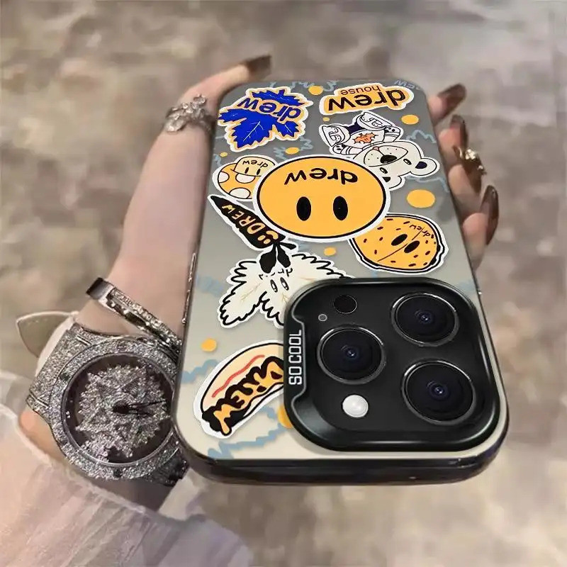 Ốp lưng bảo vệ camera nổi họa tiết mặt cười - Bảo vệ toàn diện - Tương thích iPhone 17/16/15/14/13/12/11 Pro Max/XS Max
