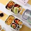 Hộp cơm trưa bằng thép không gỉ JUNYUE88US, Hộp đựng thực phẩm di động 2 / 3 ngăn cấp thực phẩm, Thiết kế kín bền bỉ với nĩa thìa Đĩa cơm trưa chia ngăn chống rò rỉ Công nhân sinh viên