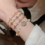 Vòng Tay Nữ Màu Vàng với Hoa Cubic Zirconia và Ngọc Trai, Có Thể Điều Chỉnh - Phù Hợp Cho Ngày Thường và Tiệc Tối