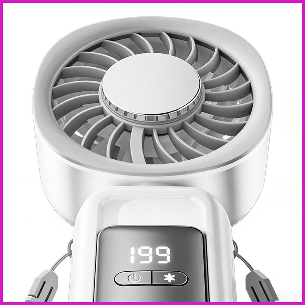 Quạt di động Màn hình LED có thể điều chỉnh có thể gập lại Máy làm mát cầm tay có thể sạc lại Quạt cá nhân di động cho du lịch mùa hè lyuvn