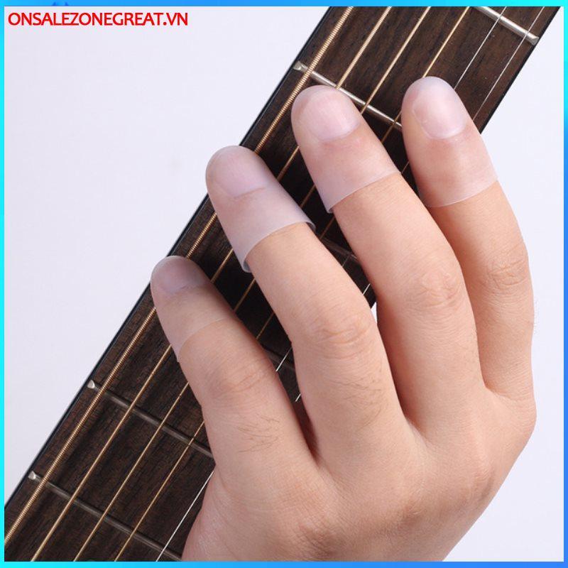 Ons 4 Miếng Dán Bảo Vệ Đầu Ngón Tay Silicon Bảo Vệ Ngón Tay Cho Đàn Guitar Phụ Kiện Tại