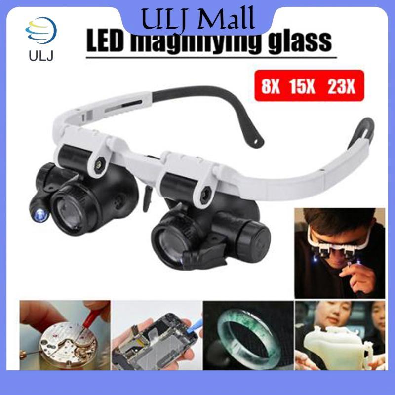 Kính lúp kính ULJ có đèn LED 8X 15X 23X Máy làm đồng hồ Jeweler Loupe.