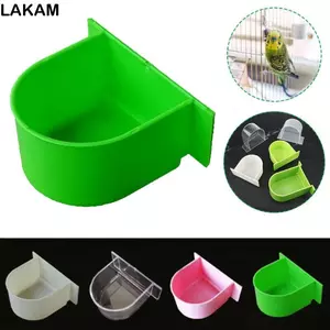 LAKAM Lồng Chim Bát Nước, Phụ Kiện Lồng Chim Ăn Cho Chim Máng Chống Bắn Cốc, Bát Ăn Di Động Nửa Tròn Hộp Đựng Thực Phẩm Hộp Đựng Thực Phẩm