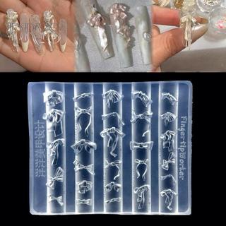 (TFT) 3D Nơ Khuôn Làm Móng Tay Silicon Kích Thước Hỗn Hợp Nơ Ruy Băng Tấm Dập Mềm Kawaii Bowtie DIY Làm Móng Tay Nghệ Thuật Khuôn Dụng Cụ Trang Trí Mẫu MỚI