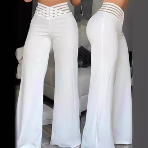 Quần Culottes Co Giãn Cao Cấp Phối Họa Tiết Trơn, Thích Hợp Mùa Hè - Size Quá Khổ