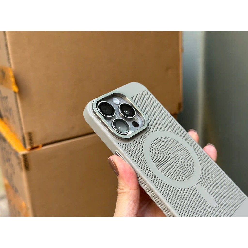 [Chính Hãng] Ốp Lưng Lưới Tản Nhiệt Likgus Cho iPhone 14/15/16 Pro Max - Hỗ Trợ Sạc Không Dây, Viền Camera Kim Loại