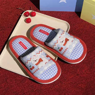 XIXITIAO Dép Nữ Nhà Vải Cotton Đế Mềm Bốn Mùa Giày Sàn Đa Năng