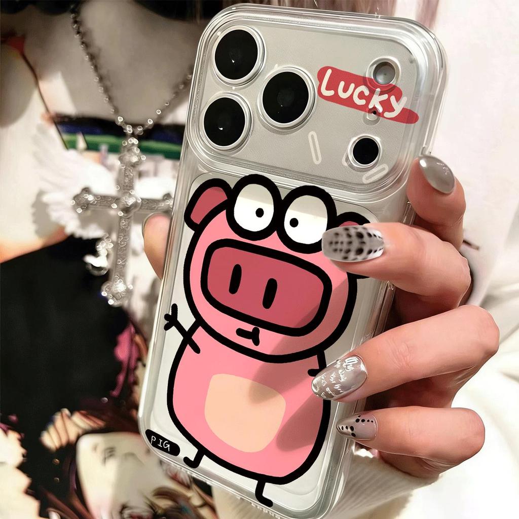 Lucky Powder Pig cho 16 trường hợp iPhone 17Air Space Case 14/13/11Pro