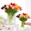 SHUPUN 5 Cái / 1 Hoa Tulip Nhân Tạo, Bó Hoa Tay Cao Su 41CM, Bó Hoa Mô Phỏng Cảm Ứng Thực Tế Cao Cấp Cho Đám Cưới Trang Trí Nhà