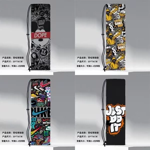 Túi vợt cầu lông dây rút một vai thiết kế graffiti, hợp thời trang