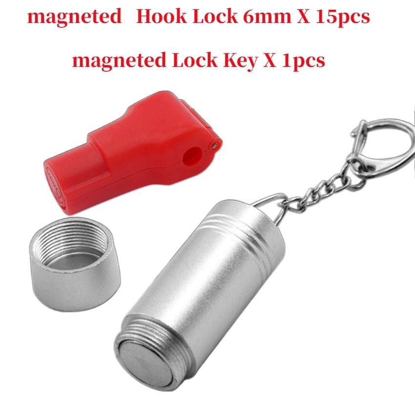 Khóa móc treo chống trộm bằng nhôm xước mờ dành cho cửa hàng điện thoại Dễ dàng gắn và tháo bằng chìa từ،Chìa từ mở khóa