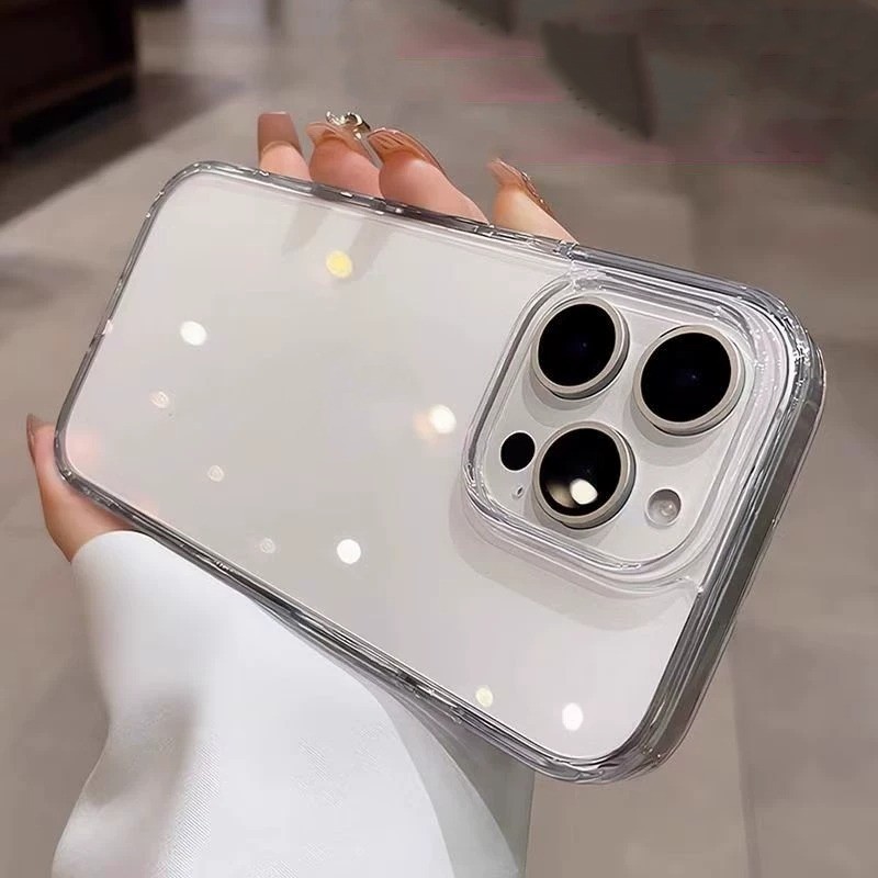 Ốp lưng trong suốt chống sốc cho iPhone, cảm giác cầm như máy nguyên bản7/8/X/XS/11/12/13/14/15/16/17/Plus/Pro/Max