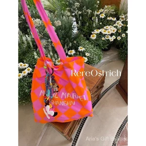 RereOstrich Summer Limited Hồng Cam Kim Cương Thời Trang Magic Market Túi Vải