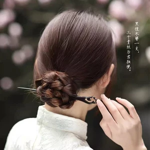 Kẹp Tóc Gỗ Mun 18cm - Phụ Kiên Tóc Phong Cách Trung Hoa Đơn Giản Hàng Ngày