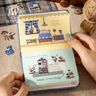 JIANWU Chắp Vá Town Series Vintage Life House Hoa Phong Cảnh Chất Liệu Cắt Dán Sáng Tạo DIY Tạp Chí Văn Phòng Phẩm