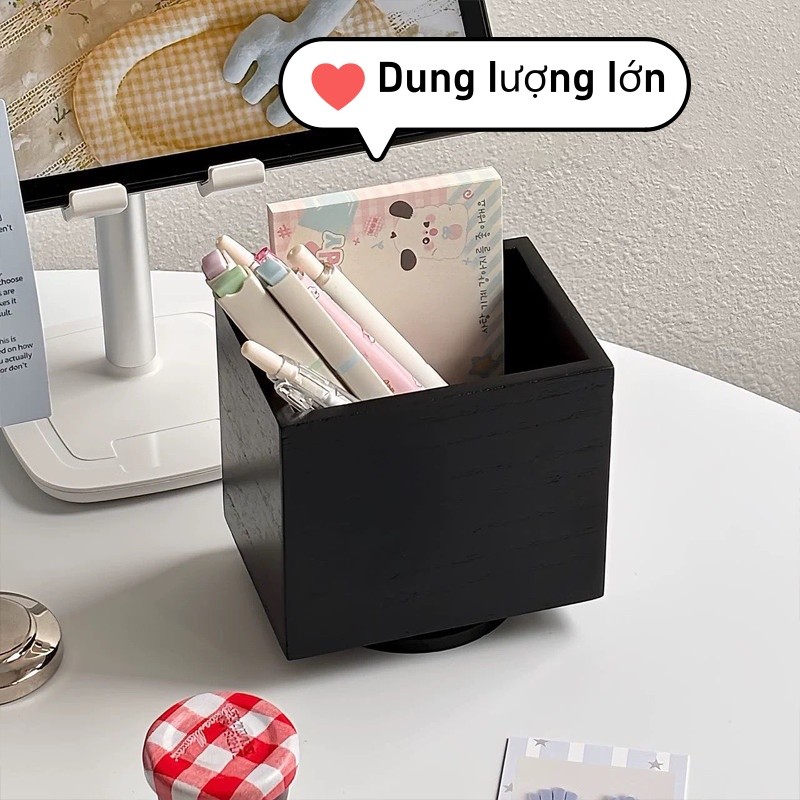 Hộp bảo quản bằng gỗ, hộp đựng điều khiển từ xa phong cách Ins, để bàn cà phê / lối vào, xoay tiện lợi