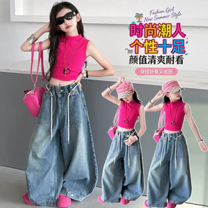 Áo Vest Đỏ Hoa Hồng Bé Gái Mùa Hè 2026 Phong Cách Mới Cho Trẻ Em Slim-fit Áo Không Tay